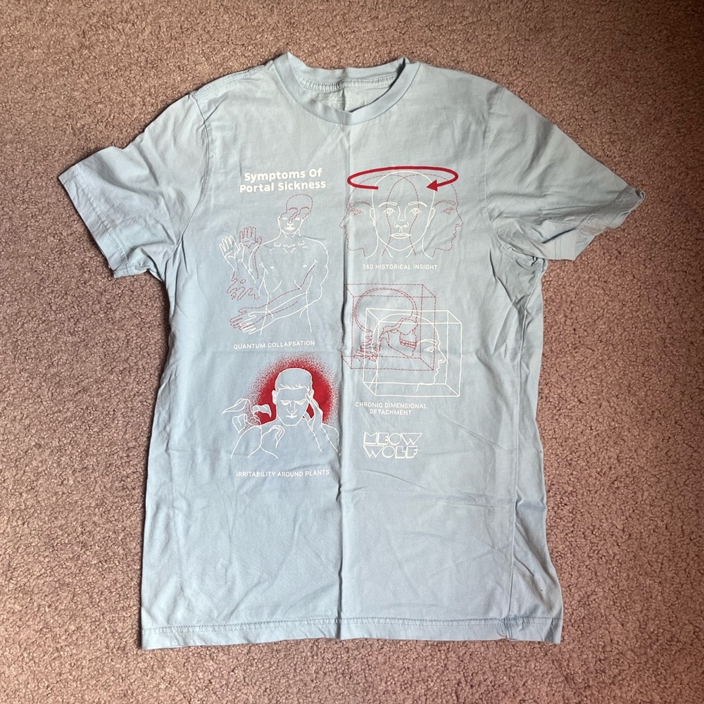 Meow Wolf Portal Sickness Graphic Pale Blue T-Shirt